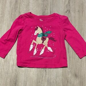 1989 Place Fuchsia Horse Long Sleeve Tee